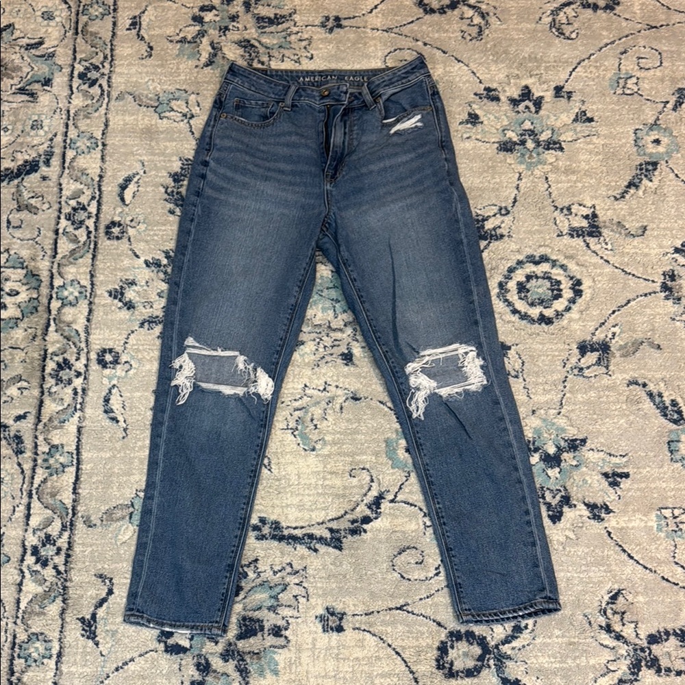 American Eagle Outfitters Blue Skinny Distressed Jeans